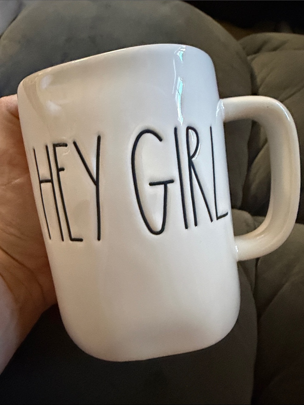 Rae Dunn "Hey Girl" Ceramic Muga with Punk inside
